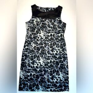 Gray Leopard Print AB Studio Sheath Dress